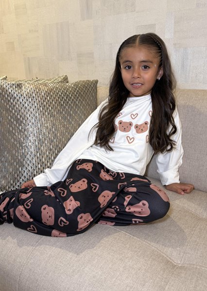 PIJAMAS NIÑAS PANTALON - BUSO MANGA LARGA EN BRUSH